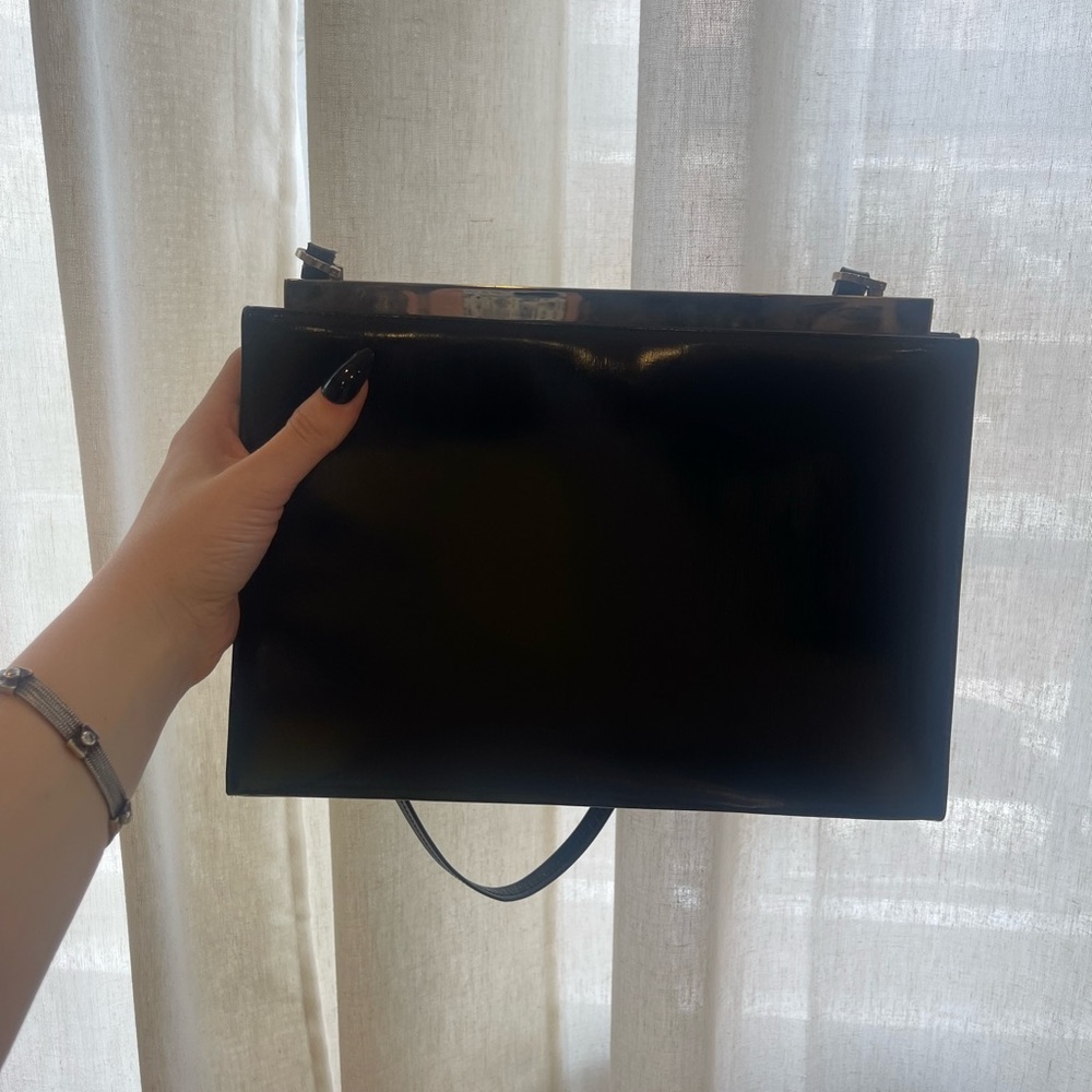 Classic black leather Ferragamo purse